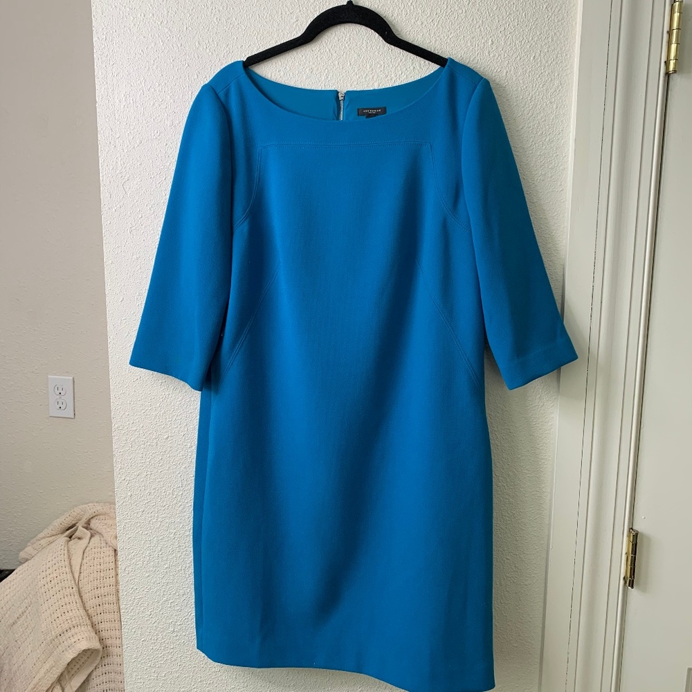 NWT Ann Taylor Size 10 Blue Work Dress